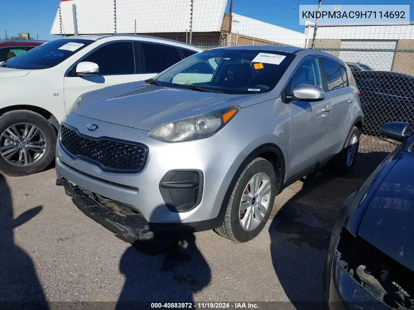 2017 Kia Sportage Lx VIN: KNDPM3AC9H7114692 Lot: 40883972