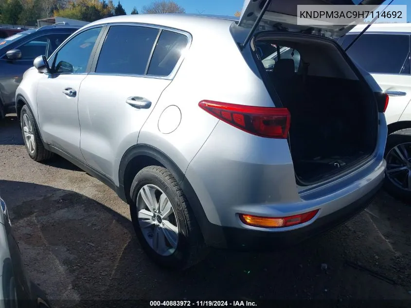 2017 Kia Sportage Lx VIN: KNDPM3AC9H7114692 Lot: 40883972