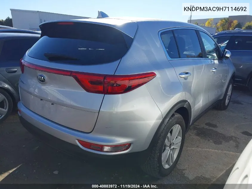 2017 Kia Sportage Lx VIN: KNDPM3AC9H7114692 Lot: 40883972