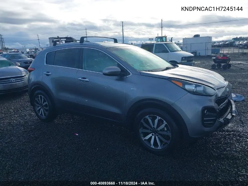 2017 Kia Sportage Ex VIN: KNDPNCAC1H7245144 Lot: 40893668