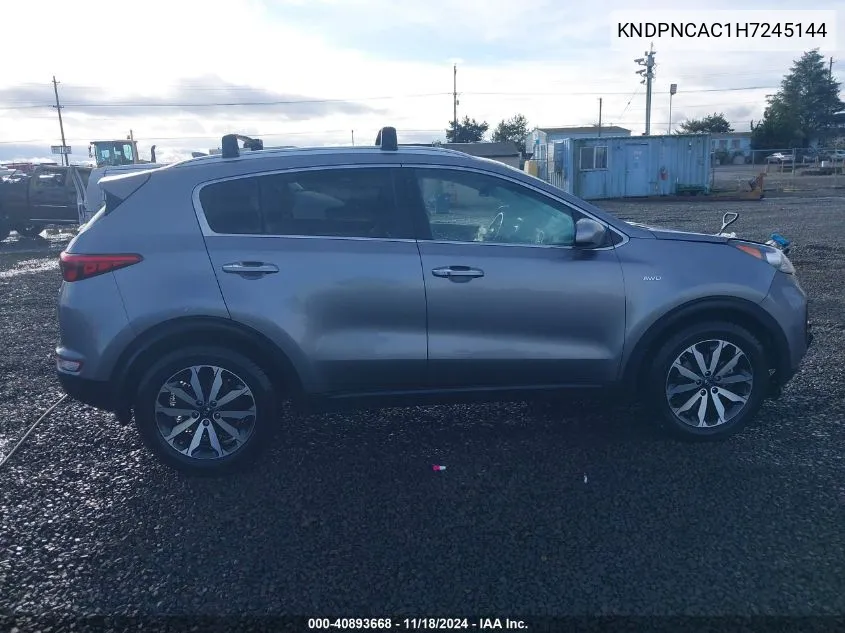 2017 Kia Sportage Ex VIN: KNDPNCAC1H7245144 Lot: 40893668