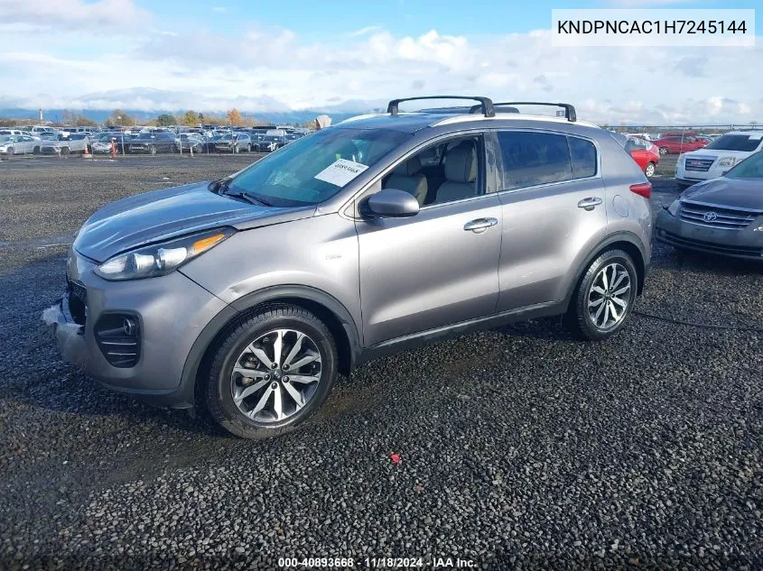 2017 Kia Sportage Ex VIN: KNDPNCAC1H7245144 Lot: 40893668