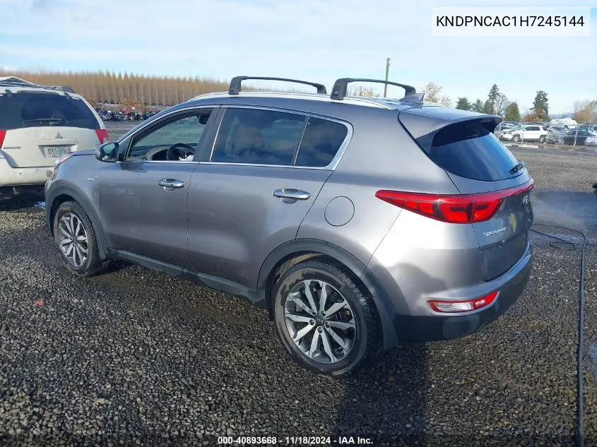 2017 Kia Sportage Ex VIN: KNDPNCAC1H7245144 Lot: 40893668