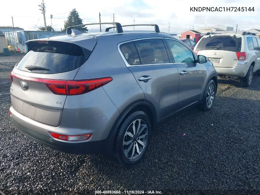 2017 Kia Sportage Ex VIN: KNDPNCAC1H7245144 Lot: 40893668