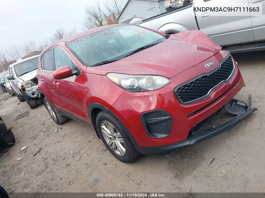 2017 Kia Sportage Lx VIN: KNDPM3AC9H7111663 Lot: 40900743