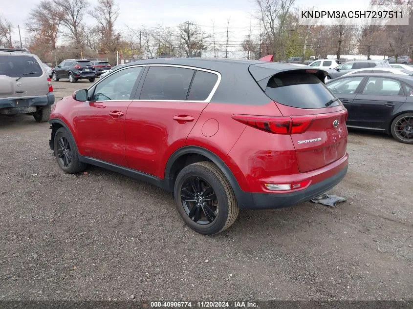 2017 Kia Sportage Lx VIN: KNDPM3AC5H7297511 Lot: 40906774