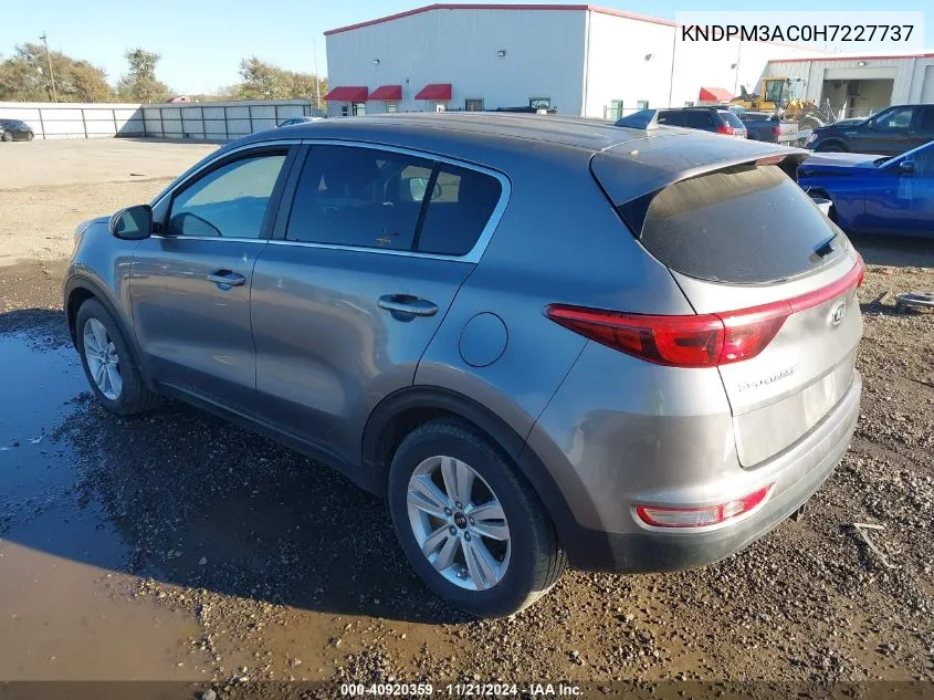 2017 Kia Sportage Lx VIN: KNDPM3AC0H7227737 Lot: 40920359