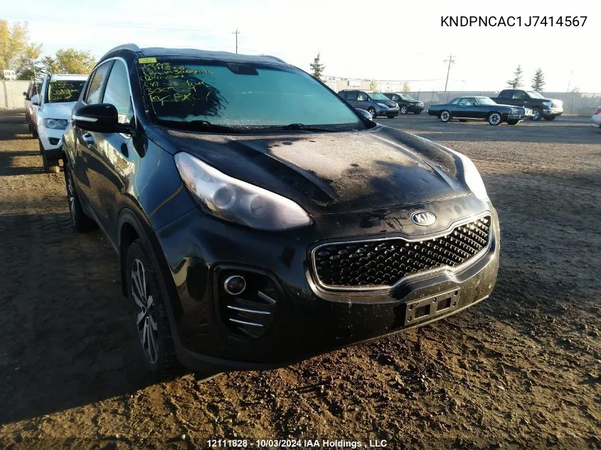 2018 Kia Sportage VIN: KNDPNCAC1J7414567 Lot: 12111828