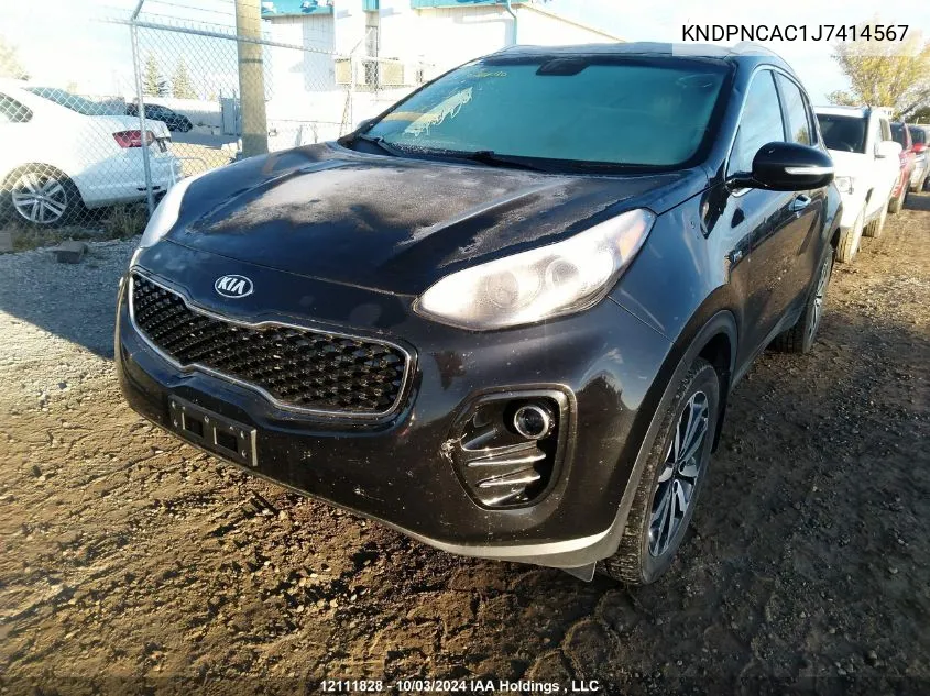 2018 Kia Sportage VIN: KNDPNCAC1J7414567 Lot: 12111828