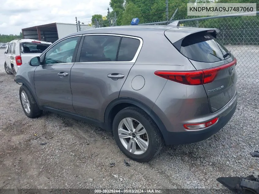 2018 Kia Sportage Lx VIN: KNDPM3AC9J7487060 Lot: 39329244