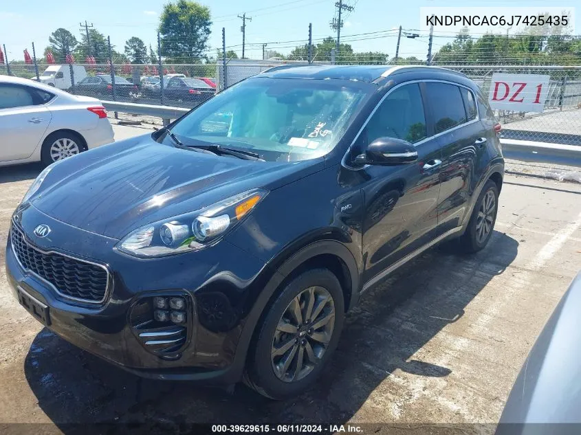 2018 Kia Sportage Ex VIN: KNDPNCAC6J7425435 Lot: 39629615