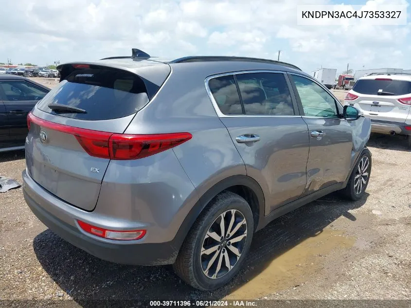 2018 Kia Sportage Ex VIN: KNDPN3AC4J7353327 Lot: 39711396