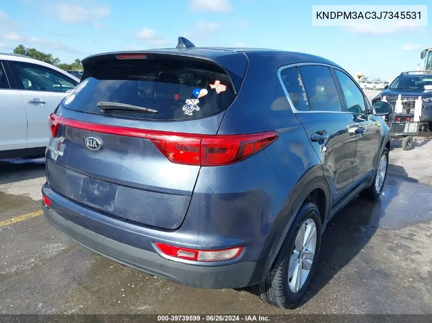 2018 Kia Sportage Lx VIN: KNDPM3AC3J7345531 Lot: 39739599