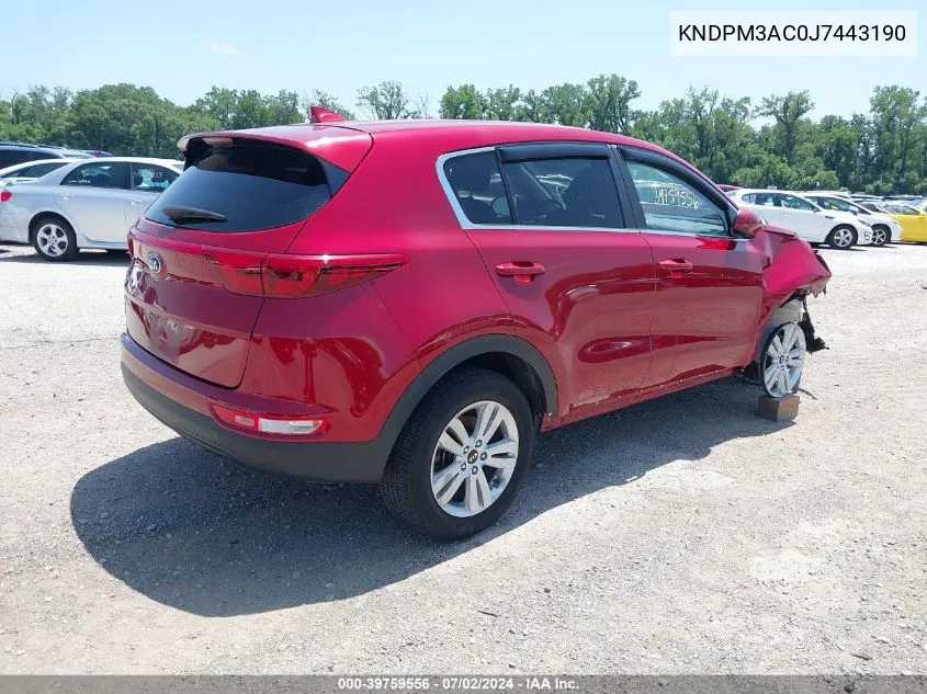 KNDPM3AC0J7443190 2018 Kia Sportage Lx