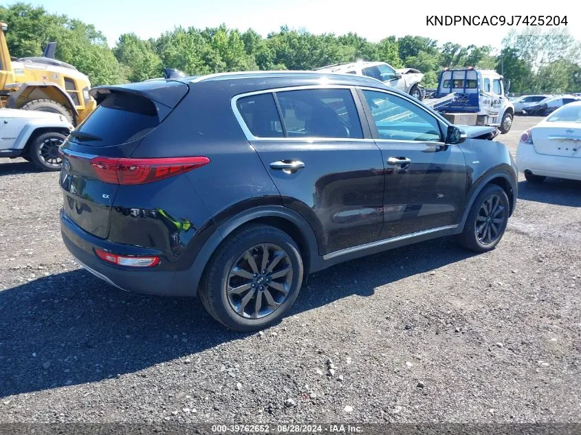 2018 Kia Sportage Ex VIN: KNDPNCAC9J7425204 Lot: 39762652