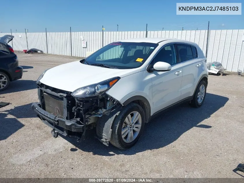 2018 Kia Sportage Lx VIN: KNDPM3AC2J7485103 Lot: 39772520