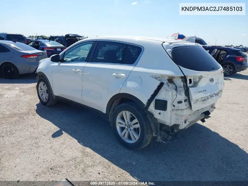 2018 Kia Sportage Lx VIN: KNDPM3AC2J7485103 Lot: 39772520