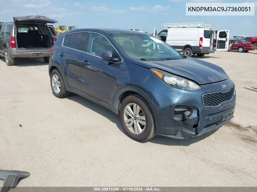 2018 Kia Sportage Lx VIN: KNDPM3AC9J7360051 Lot: 39913386