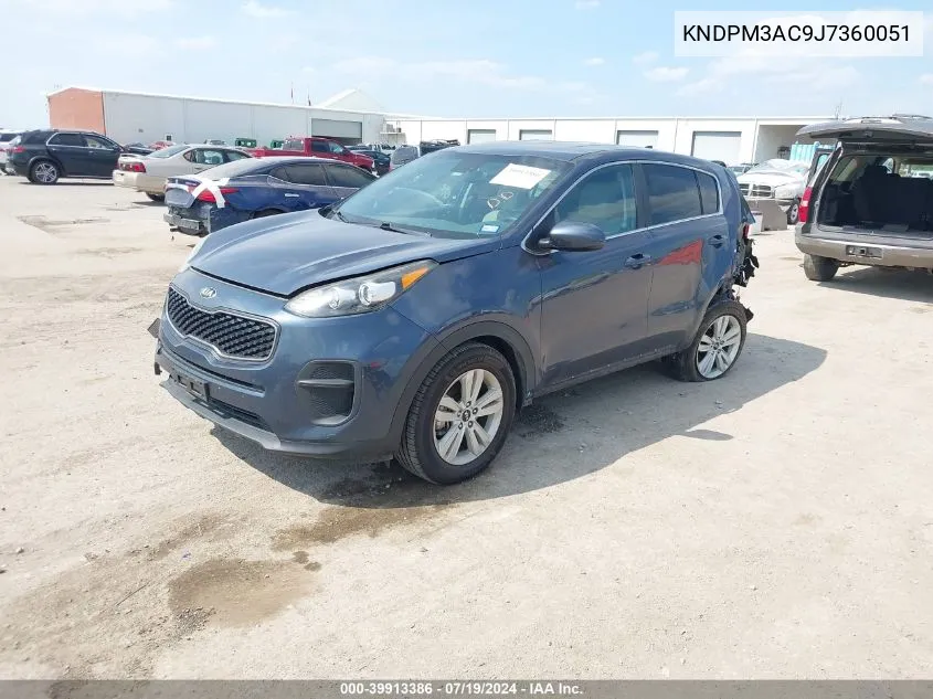 2018 Kia Sportage Lx VIN: KNDPM3AC9J7360051 Lot: 39913386