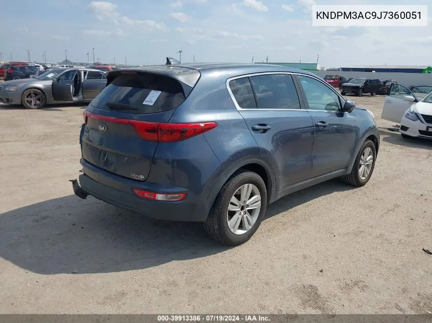 2018 Kia Sportage Lx VIN: KNDPM3AC9J7360051 Lot: 39913386