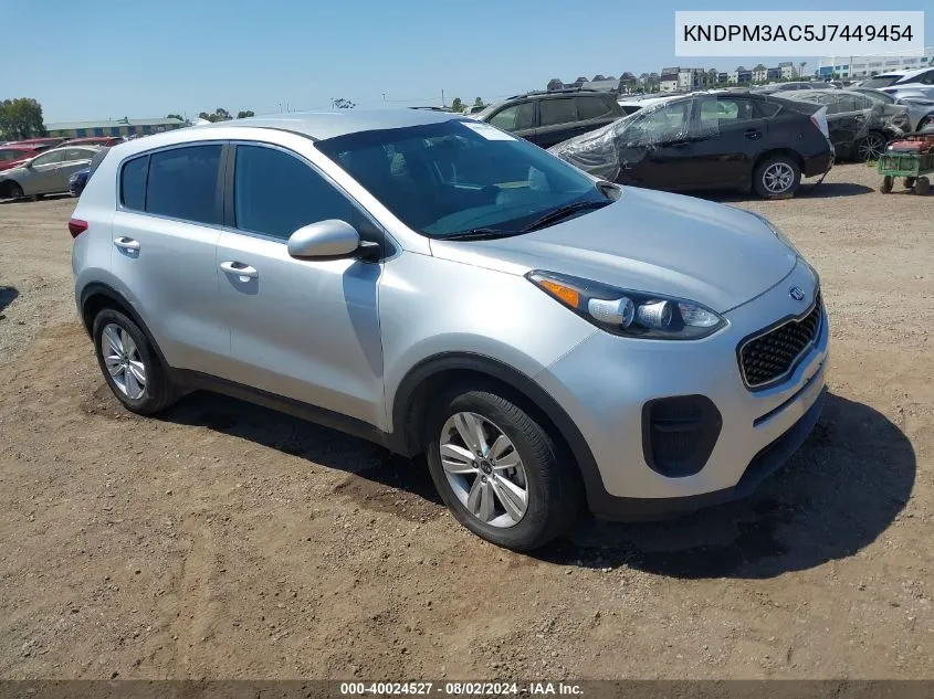 2018 Kia Sportage Lx VIN: KNDPM3AC5J7449454 Lot: 40024527