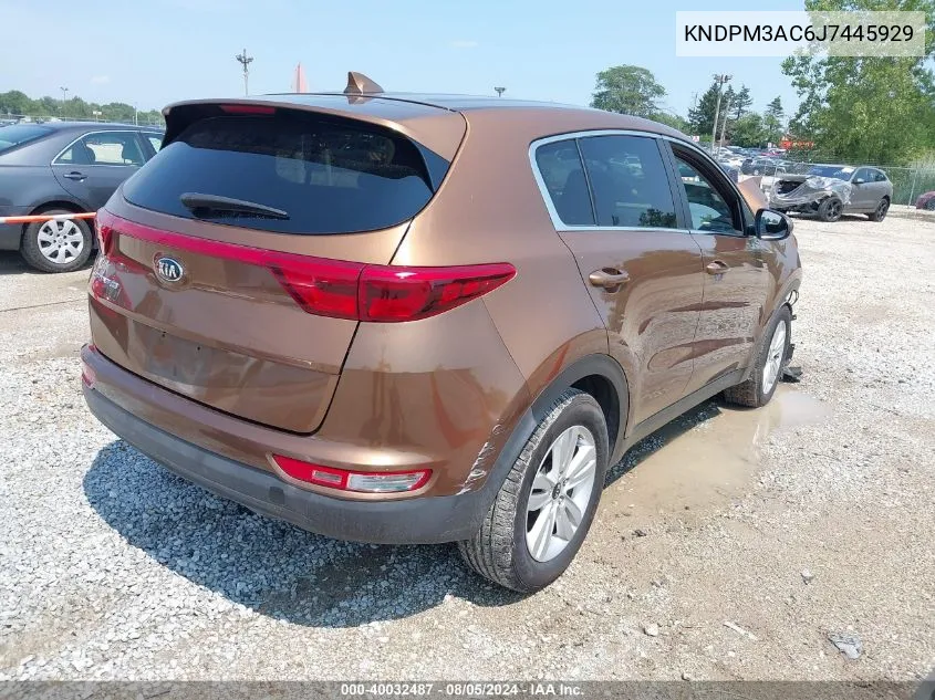 2018 Kia Sportage Lx VIN: KNDPM3AC6J7445929 Lot: 40032487