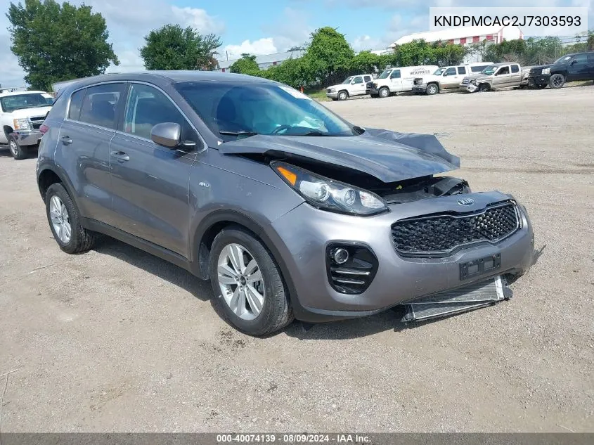 2018 Kia Sportage Lx VIN: KNDPMCAC2J7303593 Lot: 40074139