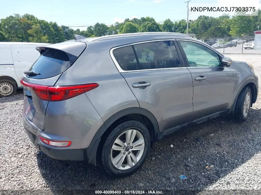 2018 Kia Sportage Lx VIN: KNDPMCAC3J7303375 Lot: 40095403