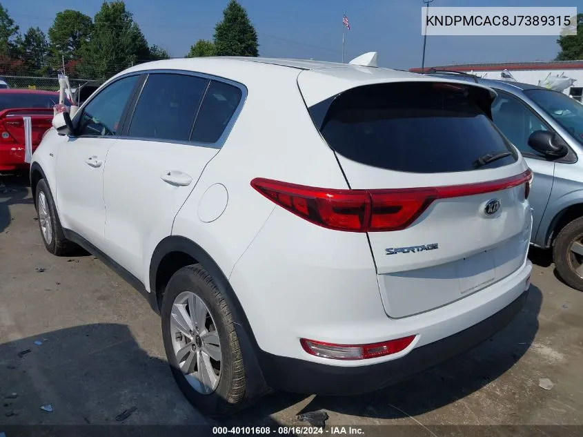 2018 Kia Sportage Lx VIN: KNDPMCAC8J7389315 Lot: 40101608