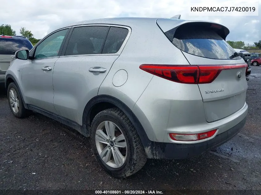 2018 Kia Sportage Lx VIN: KNDPMCAC7J7420019 Lot: 40108601