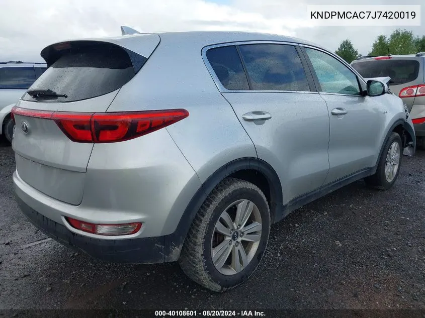 2018 Kia Sportage Lx VIN: KNDPMCAC7J7420019 Lot: 40108601