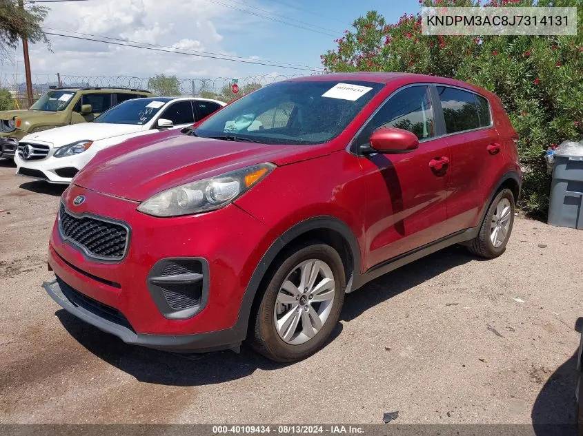 2018 Kia Sportage Lx VIN: KNDPM3AC8J7314131 Lot: 40109434