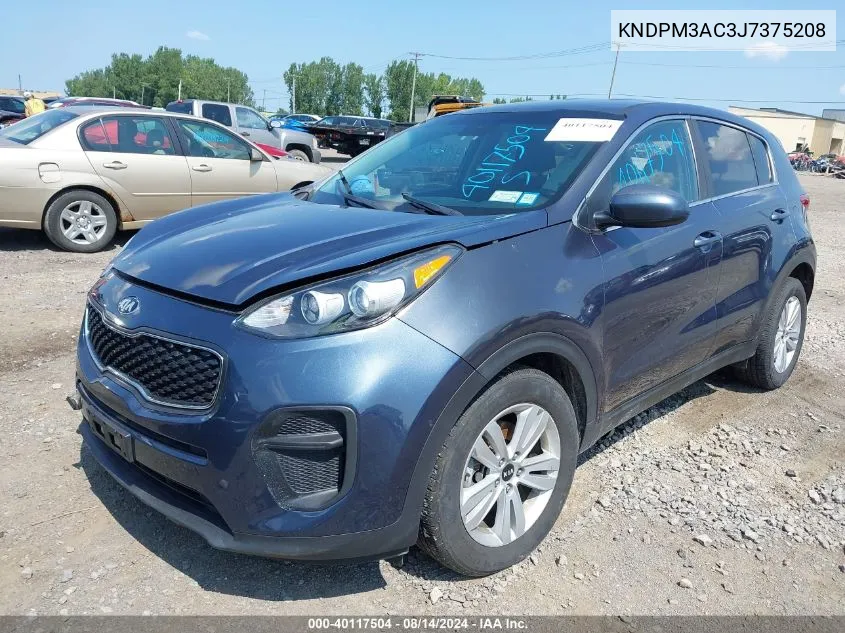 2018 Kia Sportage Lx VIN: KNDPM3AC3J7375208 Lot: 40117504