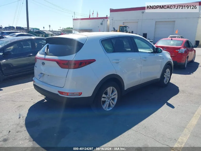 2018 Kia Sportage Lx VIN: KNDPMCAC7J7319126 Lot: 40124297