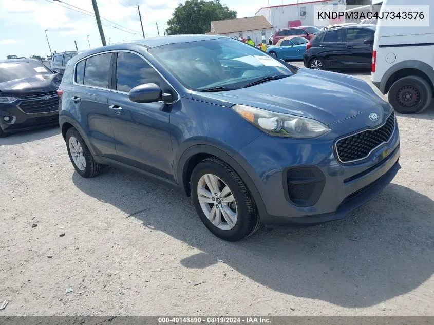 2018 Kia Sportage Lx VIN: KNDPM3AC4J7343576 Lot: 40148890