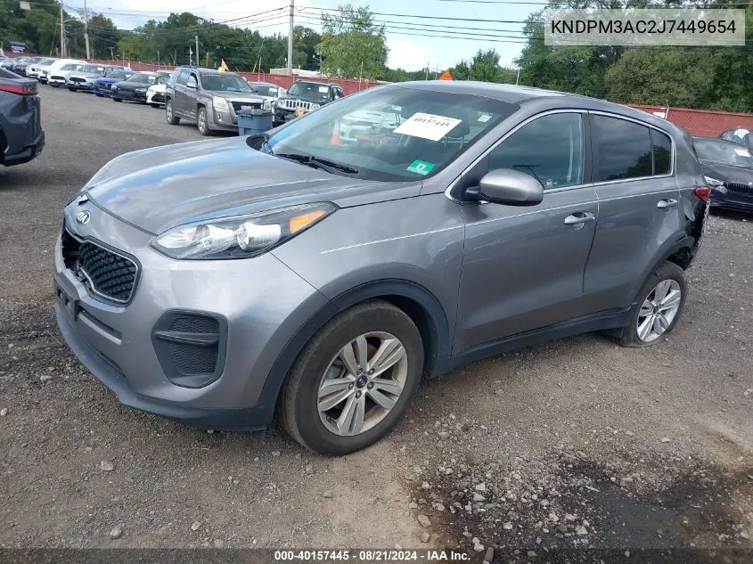 2018 Kia Sportage Lx VIN: KNDPM3AC2J7449654 Lot: 40157445