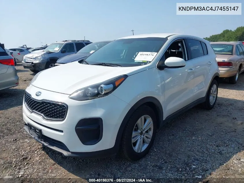 2018 Kia Sportage Lx VIN: KNDPM3AC4J7455147 Lot: 40198376