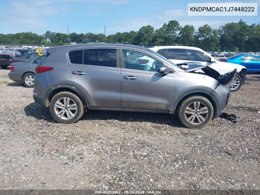 2018 Kia Sportage Lx VIN: KNDPMCAC1J7448222 Lot: 40203542