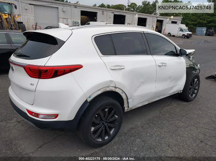 2018 Kia Sportage Ex VIN: KNDPNCAC5J7425748 Lot: 40223170