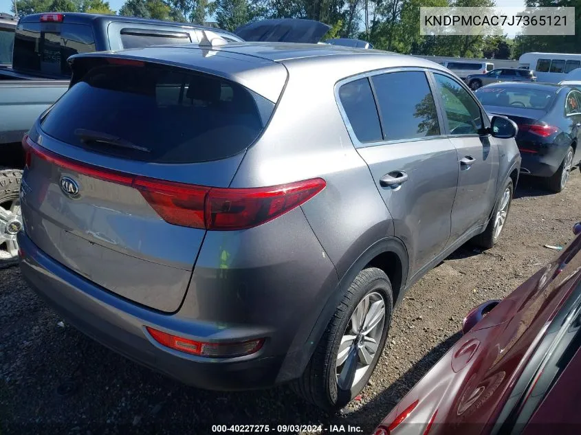 2018 Kia Sportage Lx VIN: KNDPMCAC7J7365121 Lot: 40227275