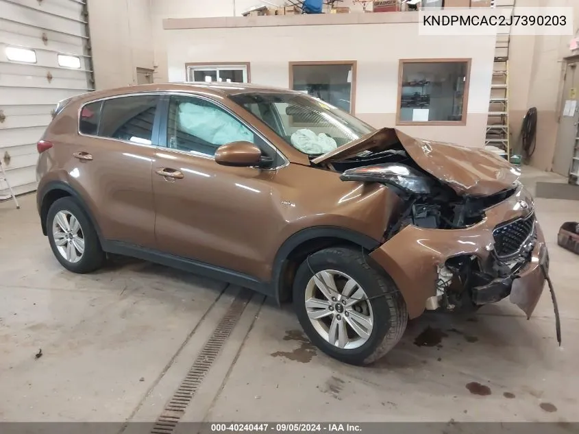 2018 Kia Sportage Lx VIN: KNDPMCAC2J7390203 Lot: 40240447