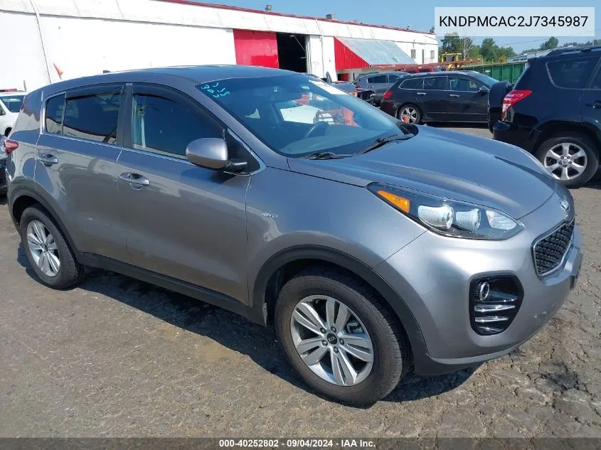 2018 Kia Sportage Lx VIN: KNDPMCAC2J7345987 Lot: 40252802