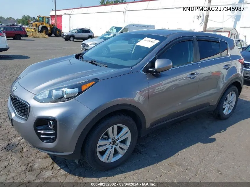 2018 Kia Sportage Lx VIN: KNDPMCAC2J7345987 Lot: 40252802