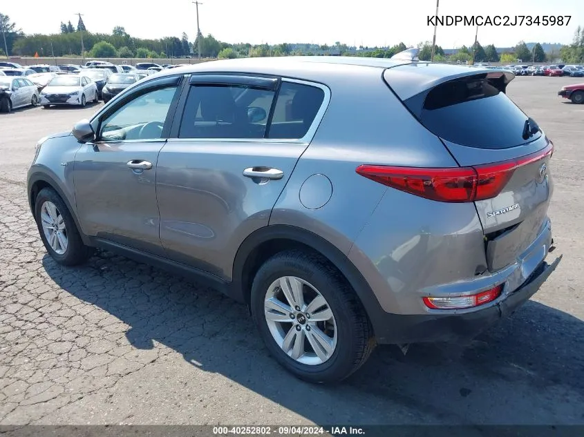 2018 Kia Sportage Lx VIN: KNDPMCAC2J7345987 Lot: 40252802