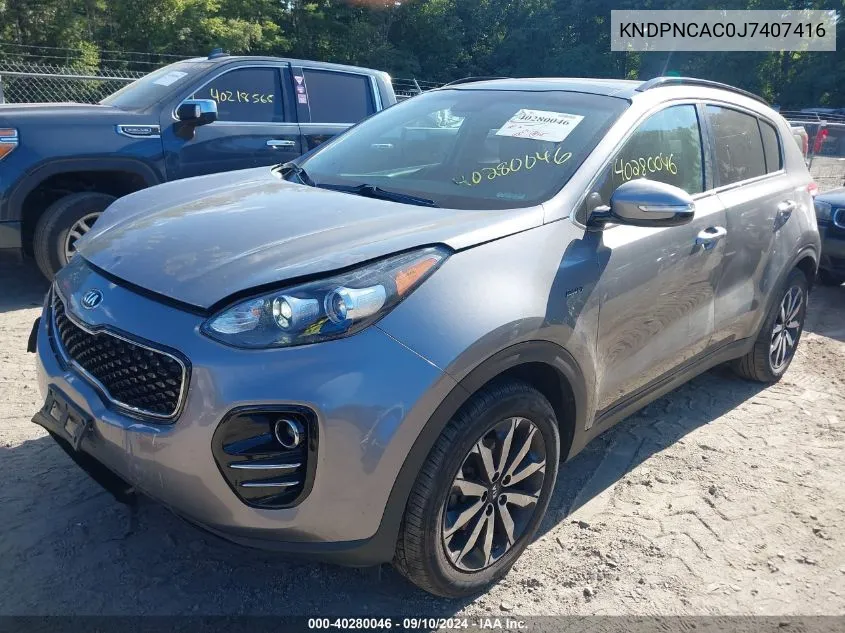 KNDPNCAC0J7407416 2018 Kia Sportage Ex