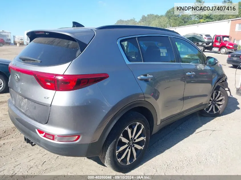 KNDPNCAC0J7407416 2018 Kia Sportage Ex