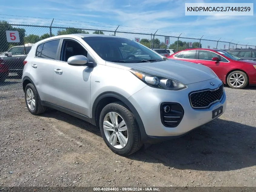 2018 Kia Sportage Lx VIN: KNDPMCAC2J7448259 Lot: 40284403