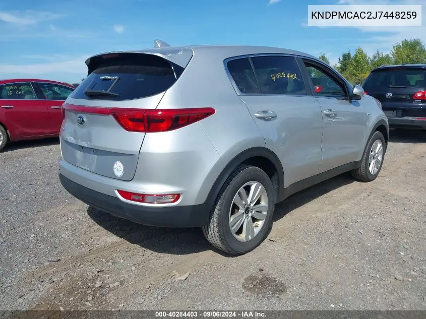 2018 Kia Sportage Lx VIN: KNDPMCAC2J7448259 Lot: 40284403