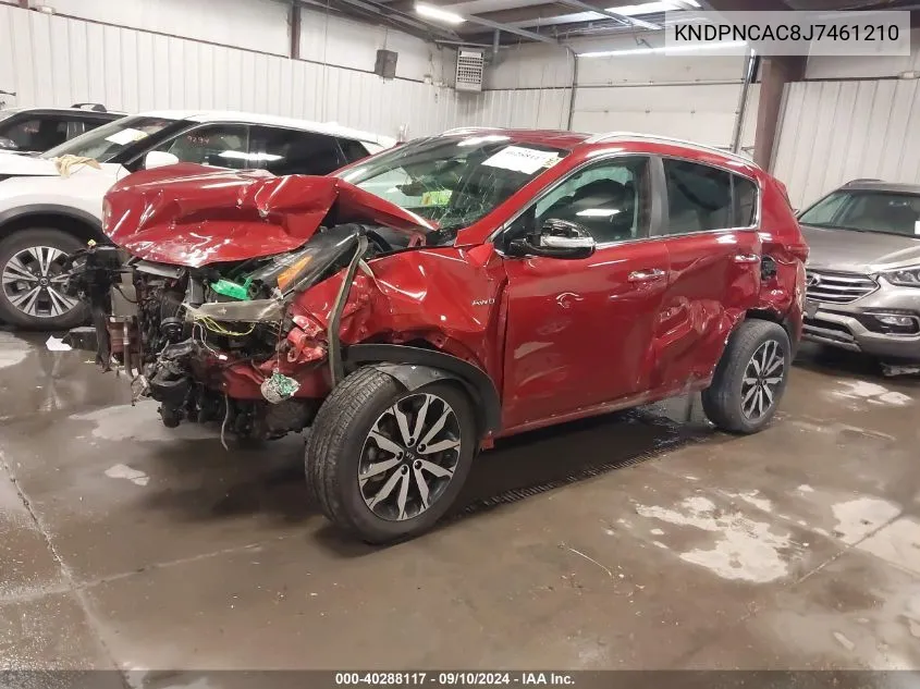 2018 Kia Sportage Ex VIN: KNDPNCAC8J7461210 Lot: 40288117