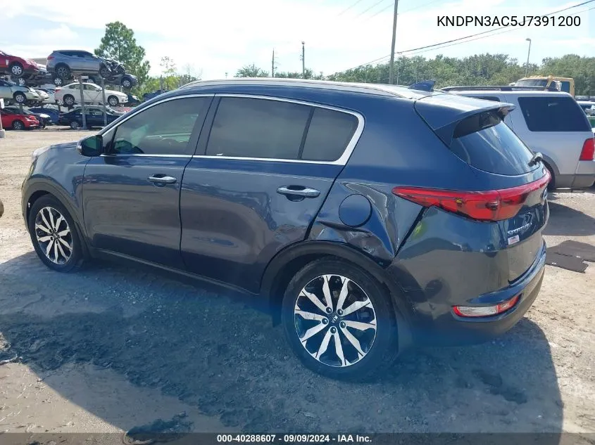 2018 Kia Sportage Ex VIN: KNDPN3AC5J7391200 Lot: 40288607